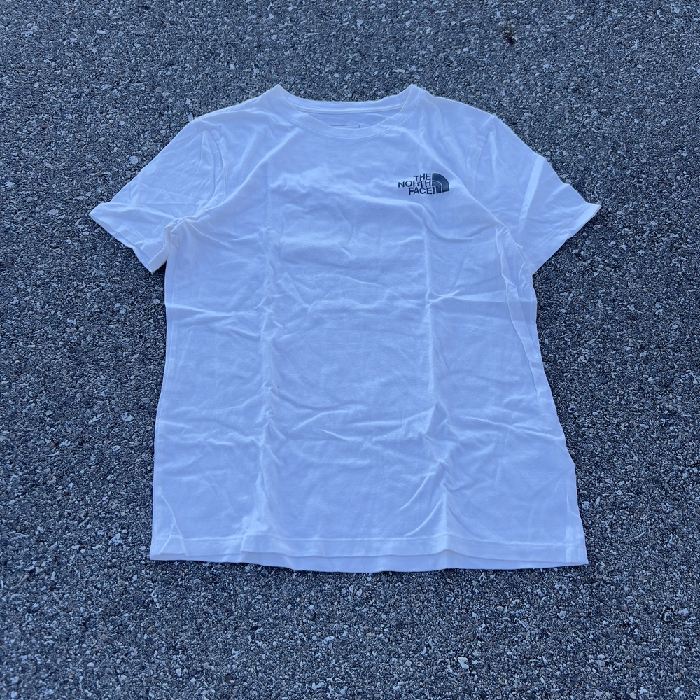 The North Face Shirt Womens Small White Leopard Logo Short Sleeve Graphic Tee